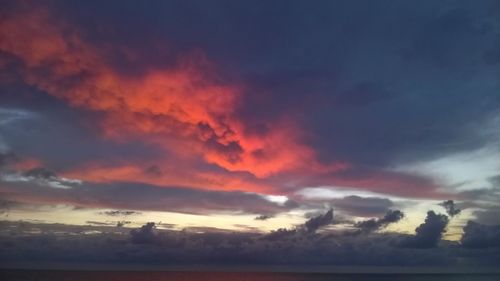 Scenic view of dramatic sky during sunset