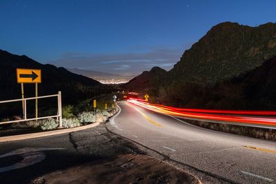 Cars moving on road at night