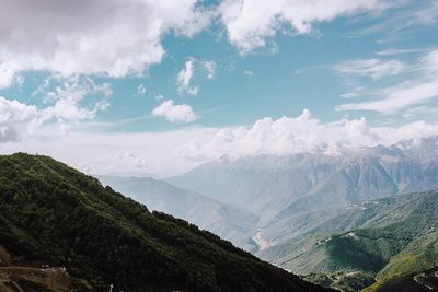 Scenic view of mountains against sky