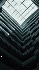 Low angle view of skylight in building