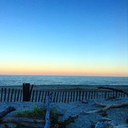 Scenic view of sea at sunset