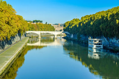 Scenic view of river against clear sky