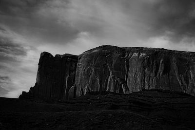 Low angle view of rock formations