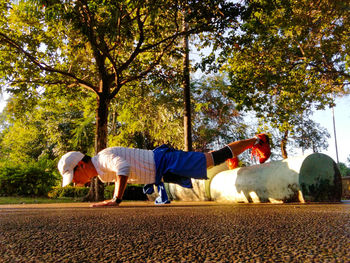 Sport man in the park