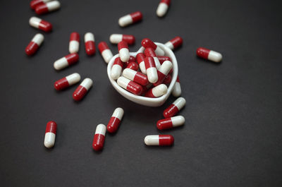 Close-up of capsules on table