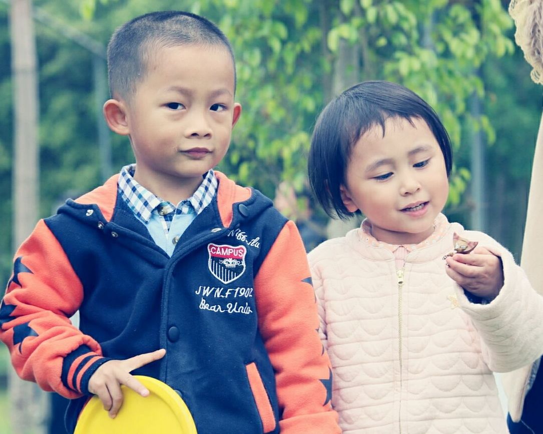 child, waist up, boys, portrait, outdoors, people, baby, smiling, togetherness, adult, day, period costume