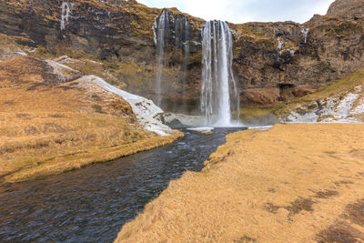 Scenic view of waterfall