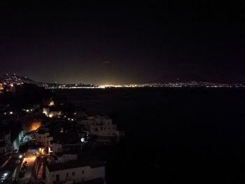 High angle shot of cityscape at night