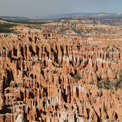 Aerial view of rock formations