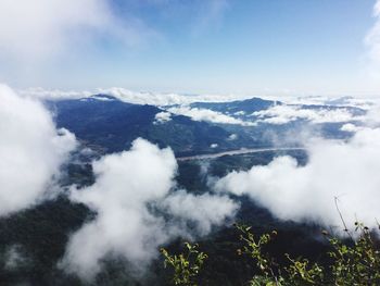 Aerial view of mountain range