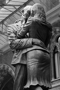 Low angle view of men with hands