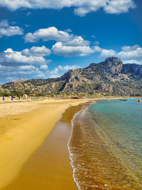 Yellow beach on mediterranean coast