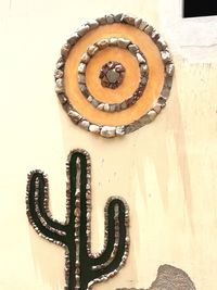 High angle view of coffee beans on wall