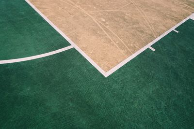 Colorful basketball court in the street in the city