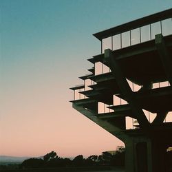 Low angle view of built structure against clear sky