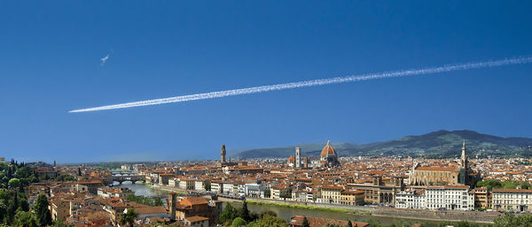 High angle view of cityscape against sky