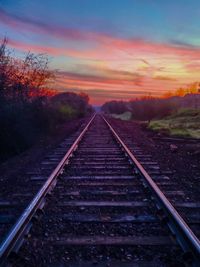 Railroad track at sunset