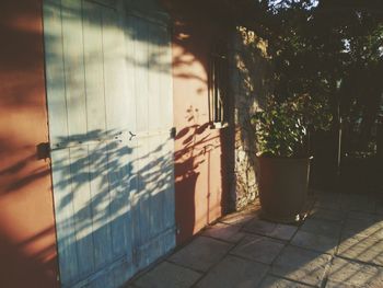 Sunlight falling on wall of building