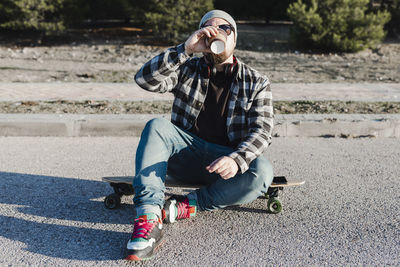 Young man having a coffee