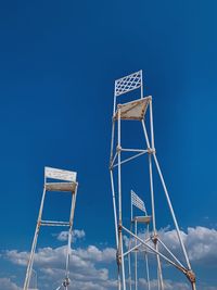 Low angle view of chair against clear sky