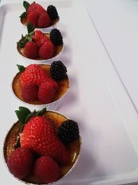 Close-up of strawberries in plate