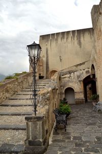 Low angle view of old building against sky