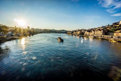 View of river at sunset