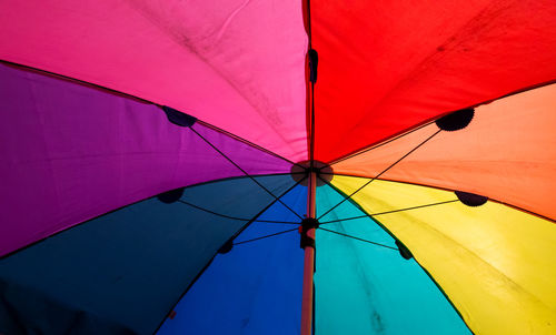 Low angle view of multi colored umbrella