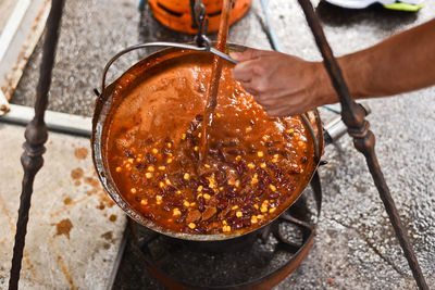 Close-up of hand holding food