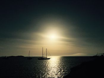 Scenic view of sea at sunset