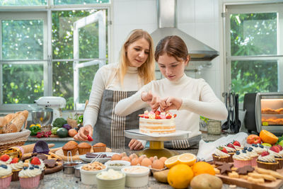 Happy mother and daughter