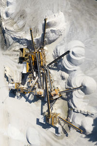 Aerial view of a stone factory intended for the construction market