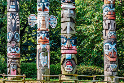 View of statue against trees