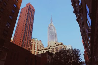 Low angle view of church against blue sky