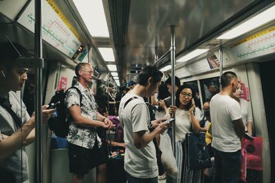 Group of people in train
