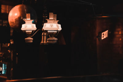 Close-up of illuminated light bulb