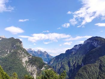 Scenic view of rocky mountains against sky