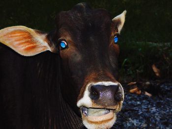Close-up portrait of cow