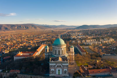 Aerial view of buildings in city