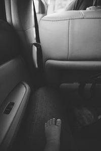 Close-up of seats in car