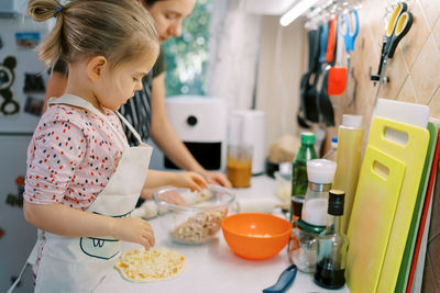 Boy preparing food at home