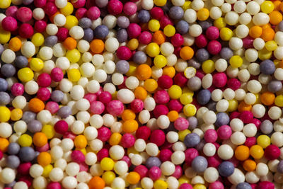 High angle view of multi colored candies