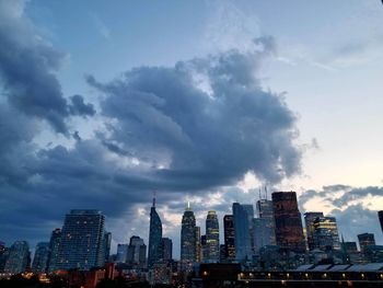 Panoramic view of modern buildings against sky