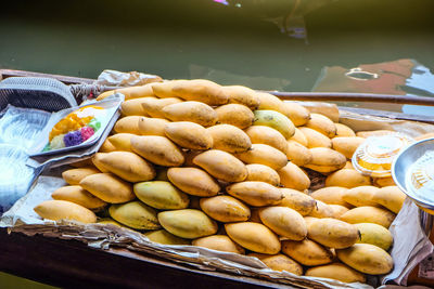 Various vegetables for sale at market stall