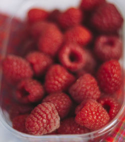 Close-up of strawberries in bowl