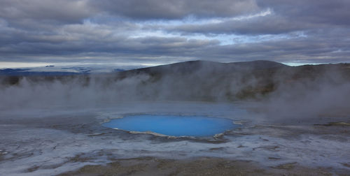 Geyser at the geothermal area at hveravellir in the centre of iceland