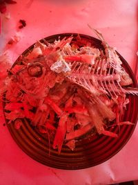 High angle view of ice cream in bowl