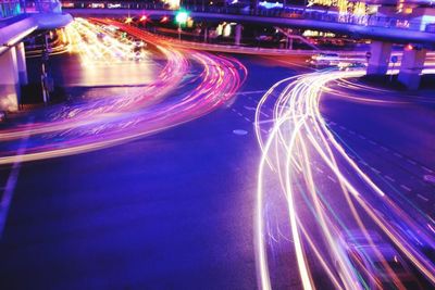 Light trails at night