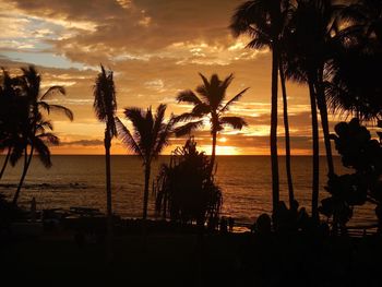 Scenic view of sea at sunset