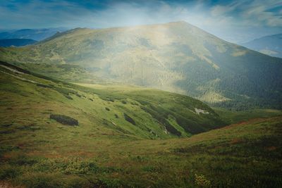 Scenic view of mountains against sky